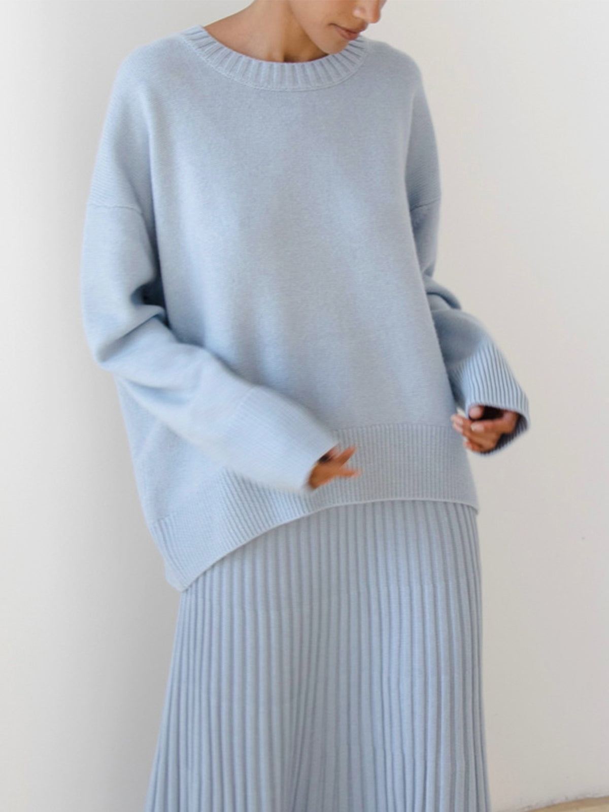 Candyfloss Oversized Pullover Sweater - Cozy Knit Winter Top