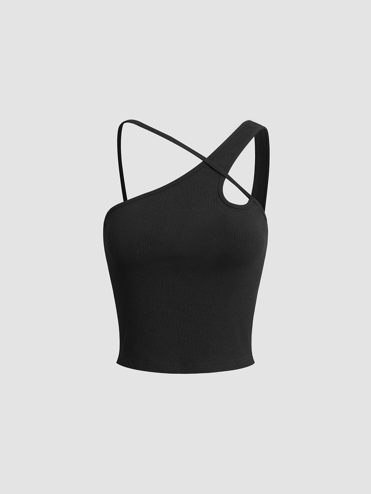 Asymmetrical Halter Tank Top for Summer Casual Wear
