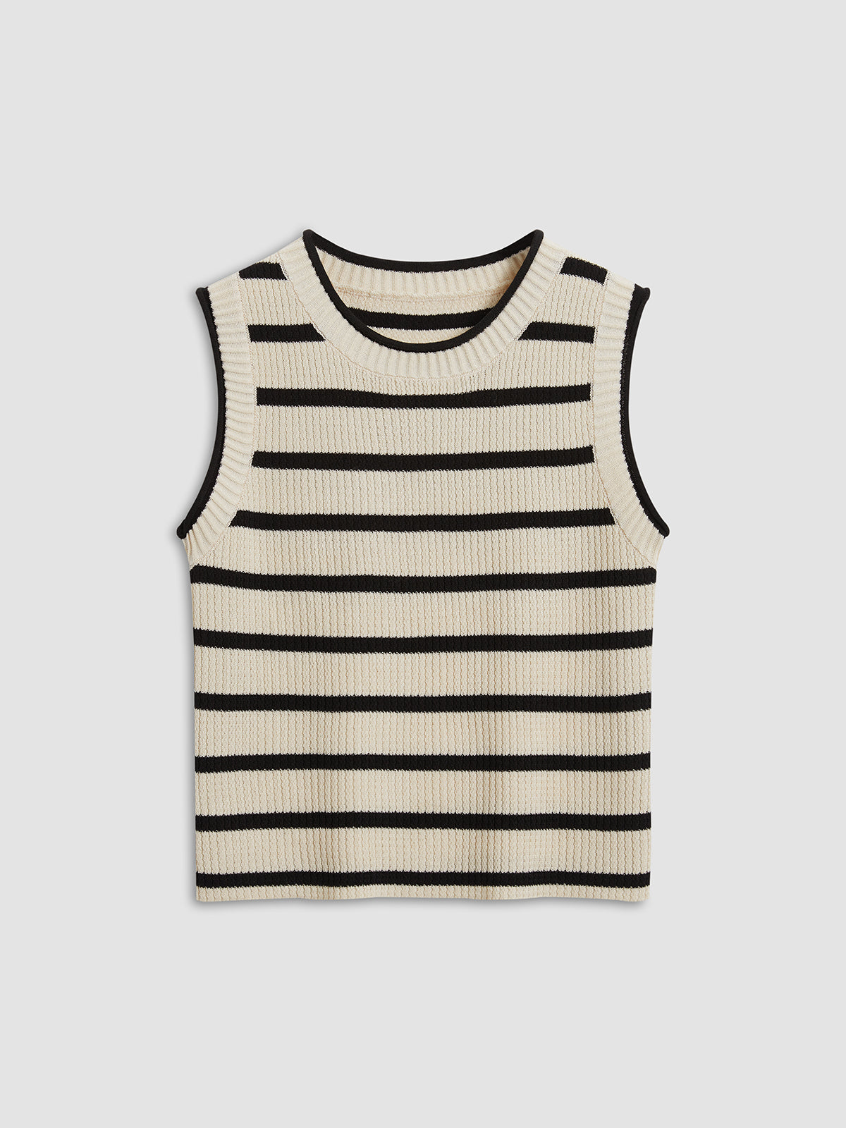 Leisure Stripe Knit Crop Top Comfortable Summer Fashion Style