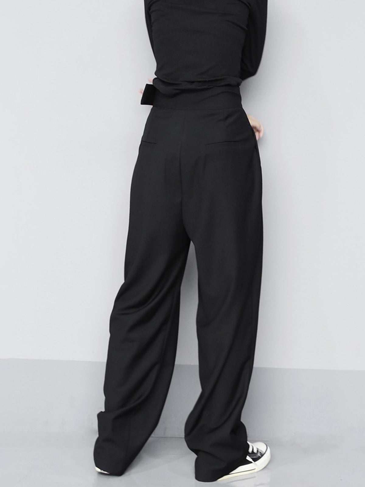 Hook-and-Loop Fastener Wide Leg Velcro Pants for Comfortable Casual Wear