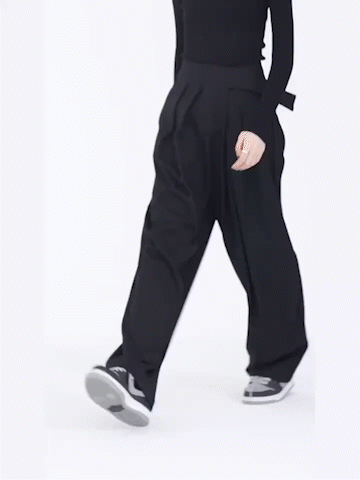Hook-and-Loop Fastener Wide Leg Velcro Pants for Comfortable Casual Wear