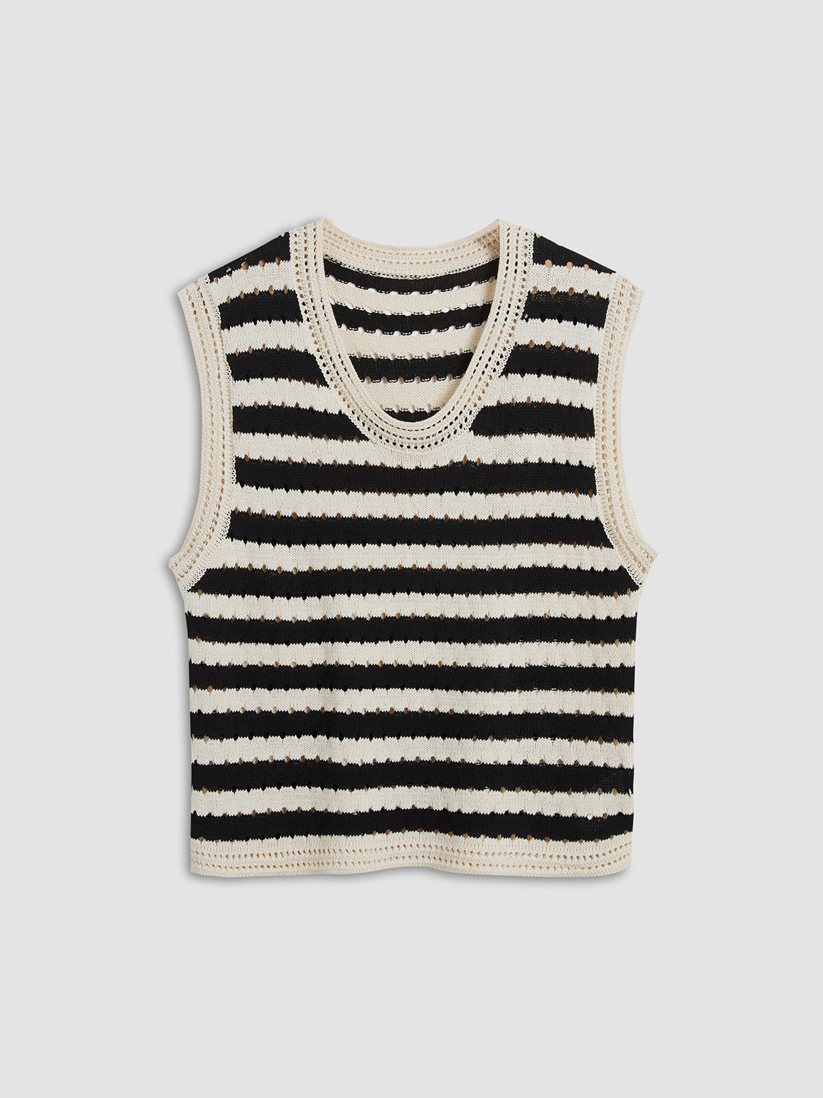 Classy Stripe Crochet Sweater Vest for Women Handmade Knitwear