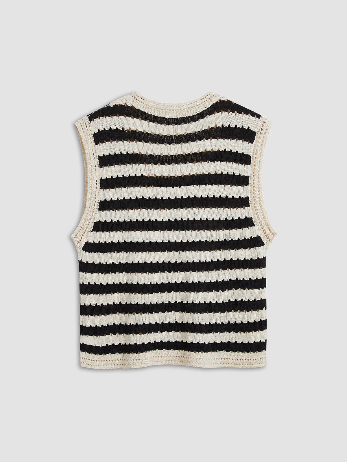 Classy Stripe Crochet Sweater Vest for Women Handmade Knitwear