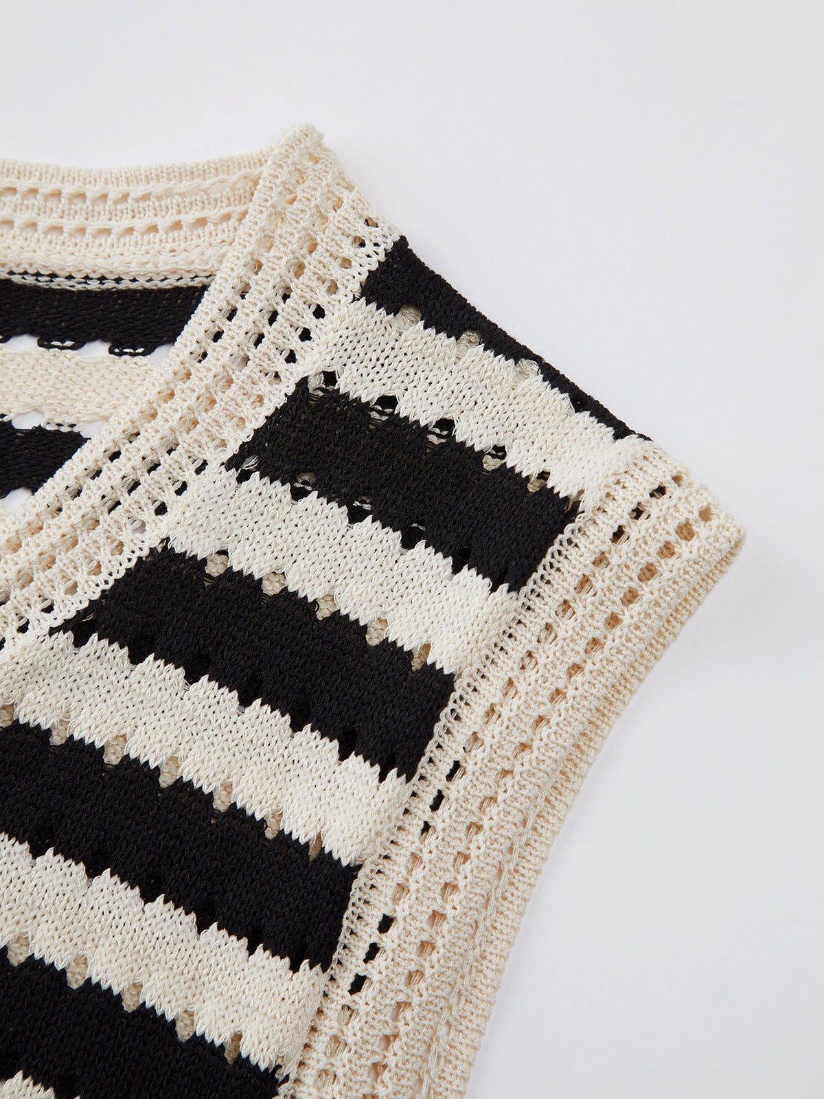 Classy Stripe Crochet Sweater Vest for Women Handmade Knitwear