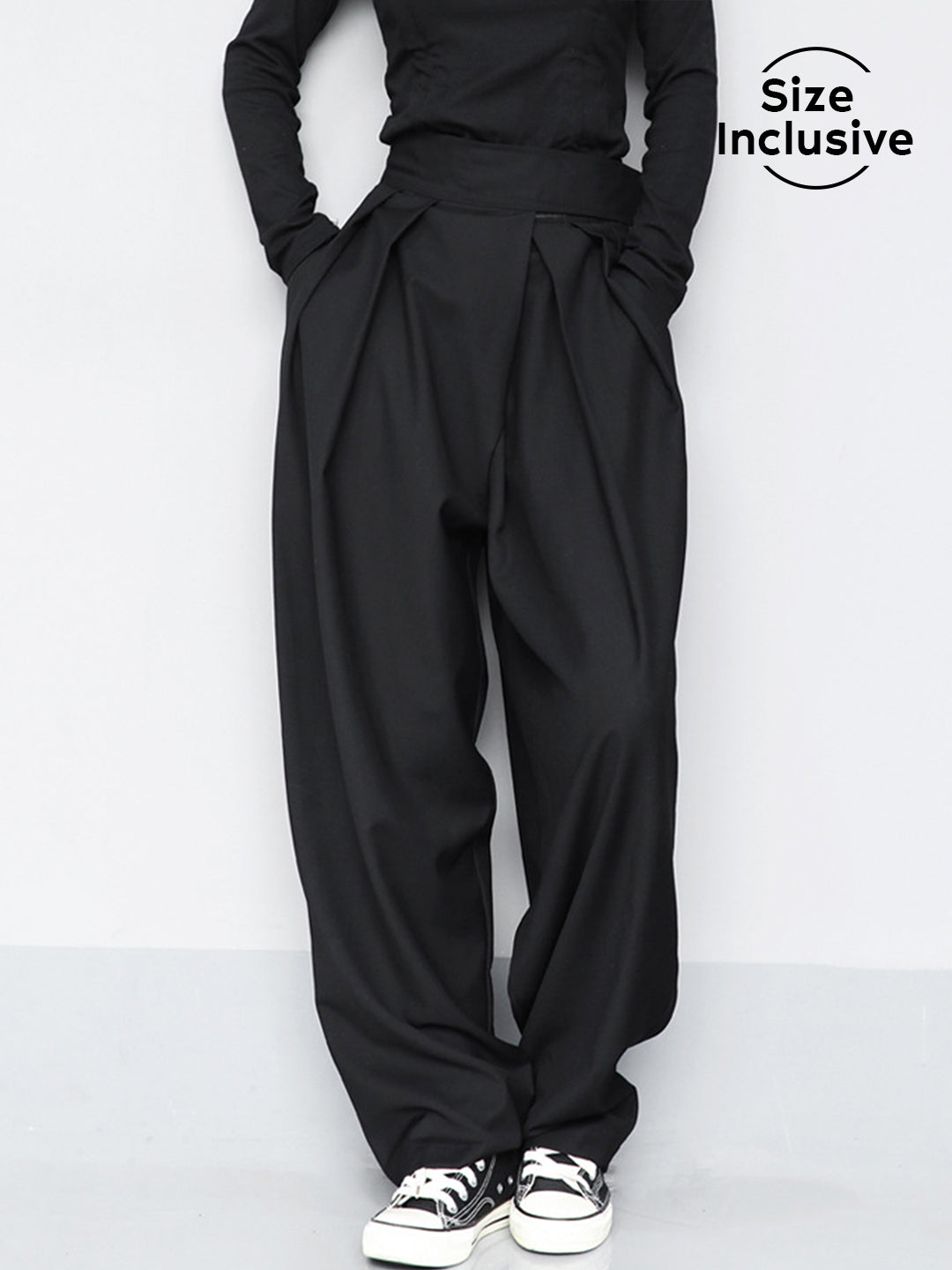 Hook-and-Loop Fastener Wide Leg Velcro Pants for Comfortable Casual Wear