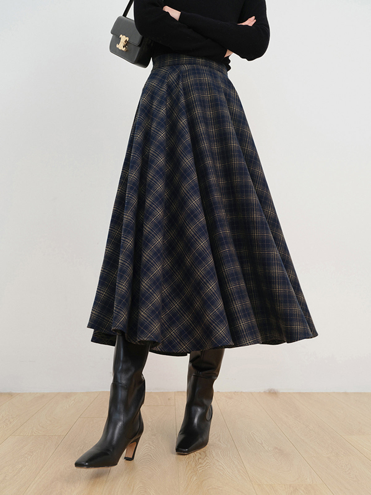 Keep In Check Long Skirt for Timeless Fashion Elegance