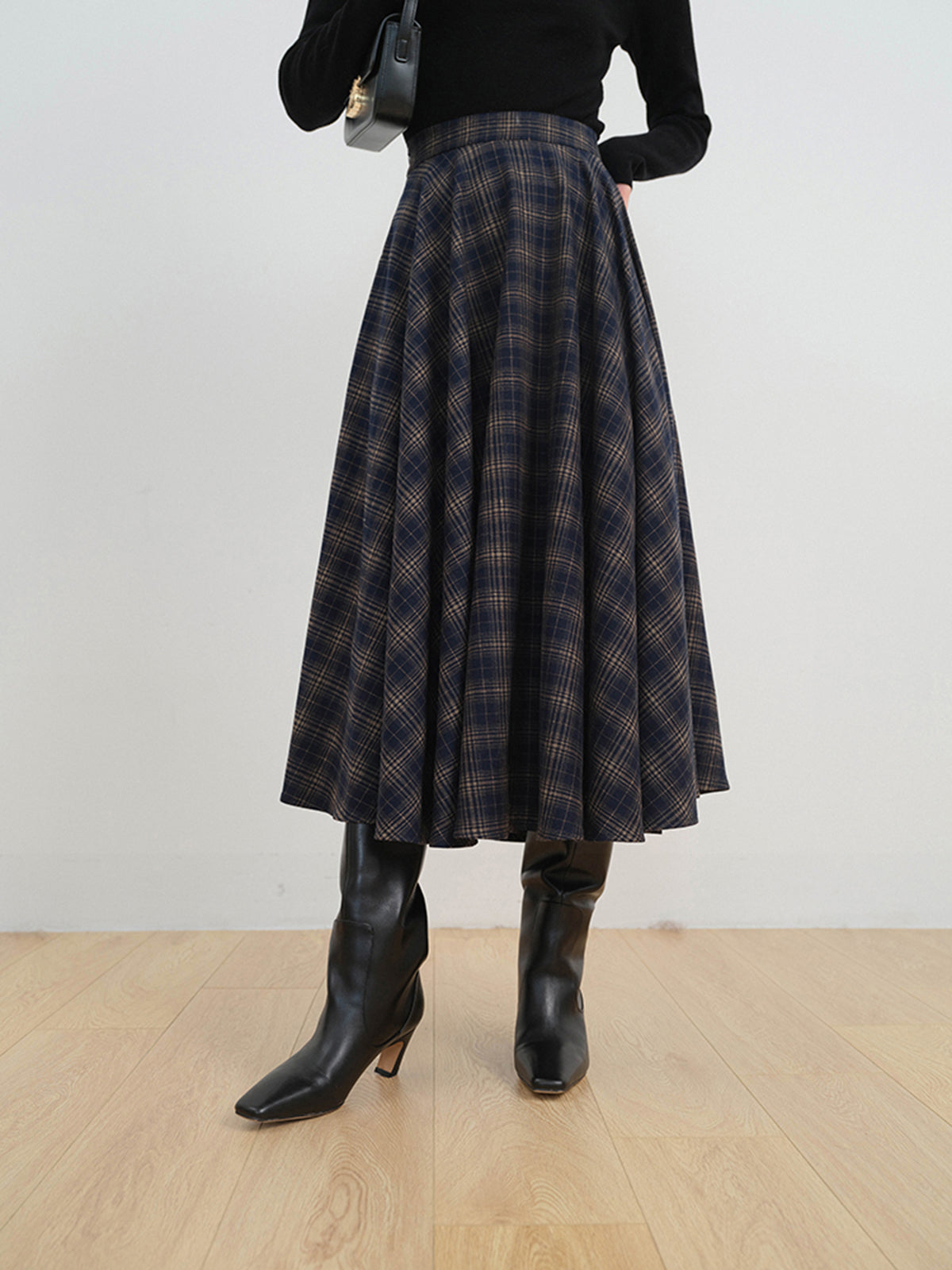 Keep In Check Long Skirt for Timeless Fashion Elegance