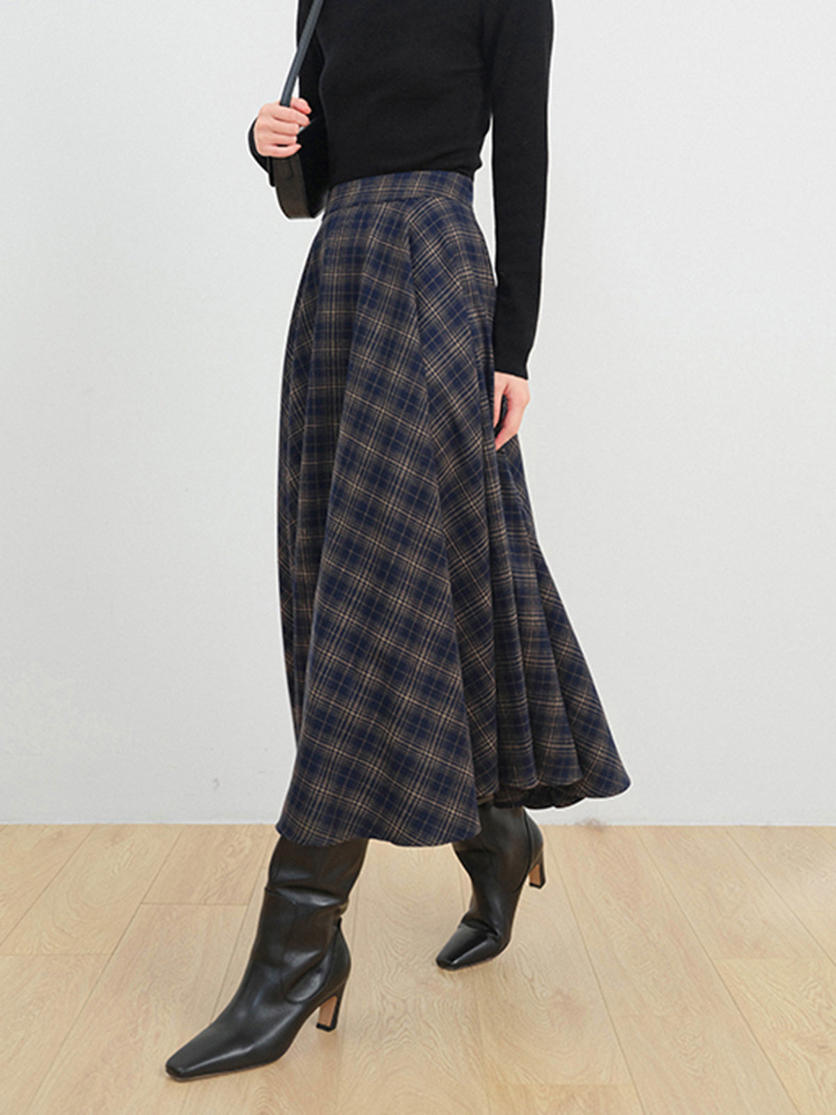 Keep In Check Long Skirt for Timeless Fashion Elegance