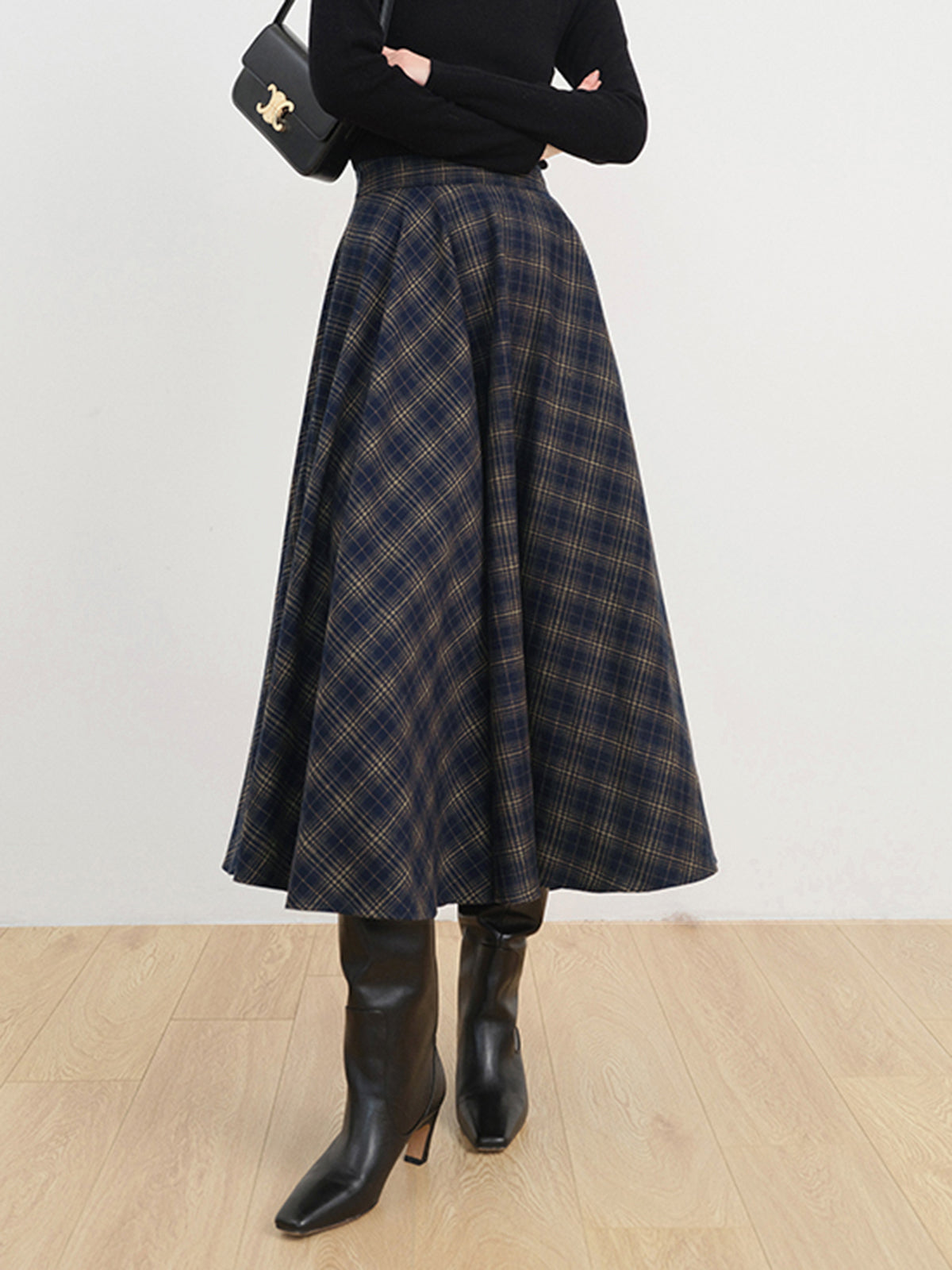 Keep In Check Long Skirt for Timeless Fashion Elegance