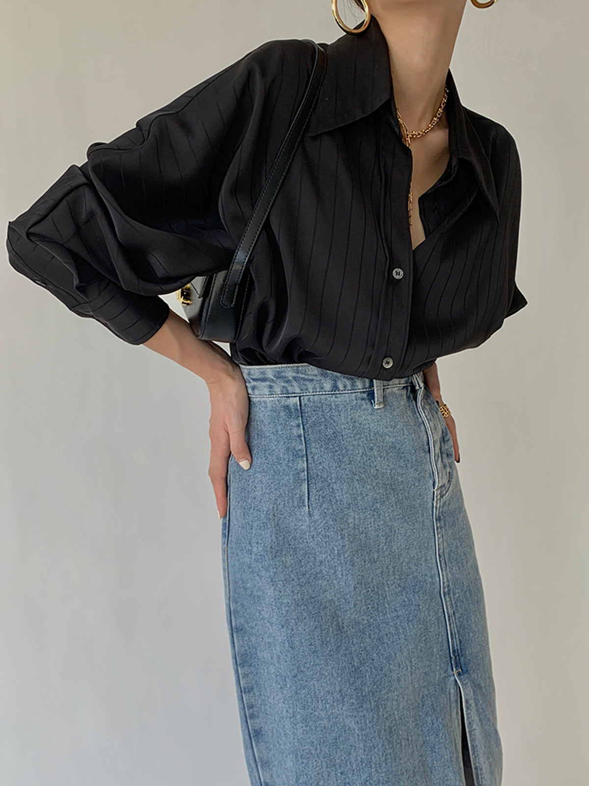 Charlotte Oversized Button Up Collared Shirt for Women Casual Wear