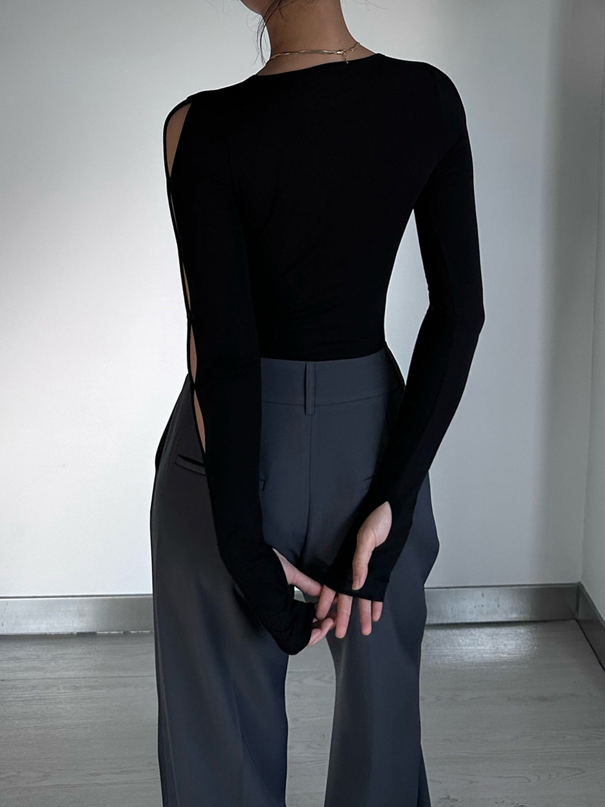Keyhole Cutout Long Sleeve Bodysuit Trendy Fashion Essential for Women