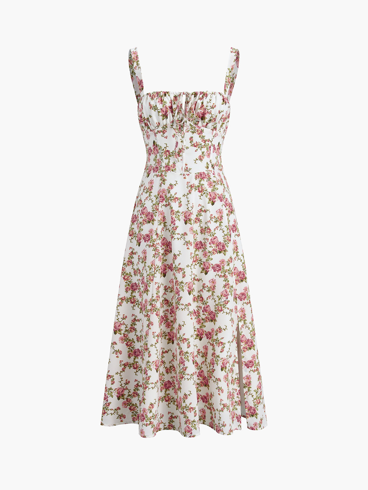 Rosebud Floral Midi Sundress for Women Casual Spring Wear