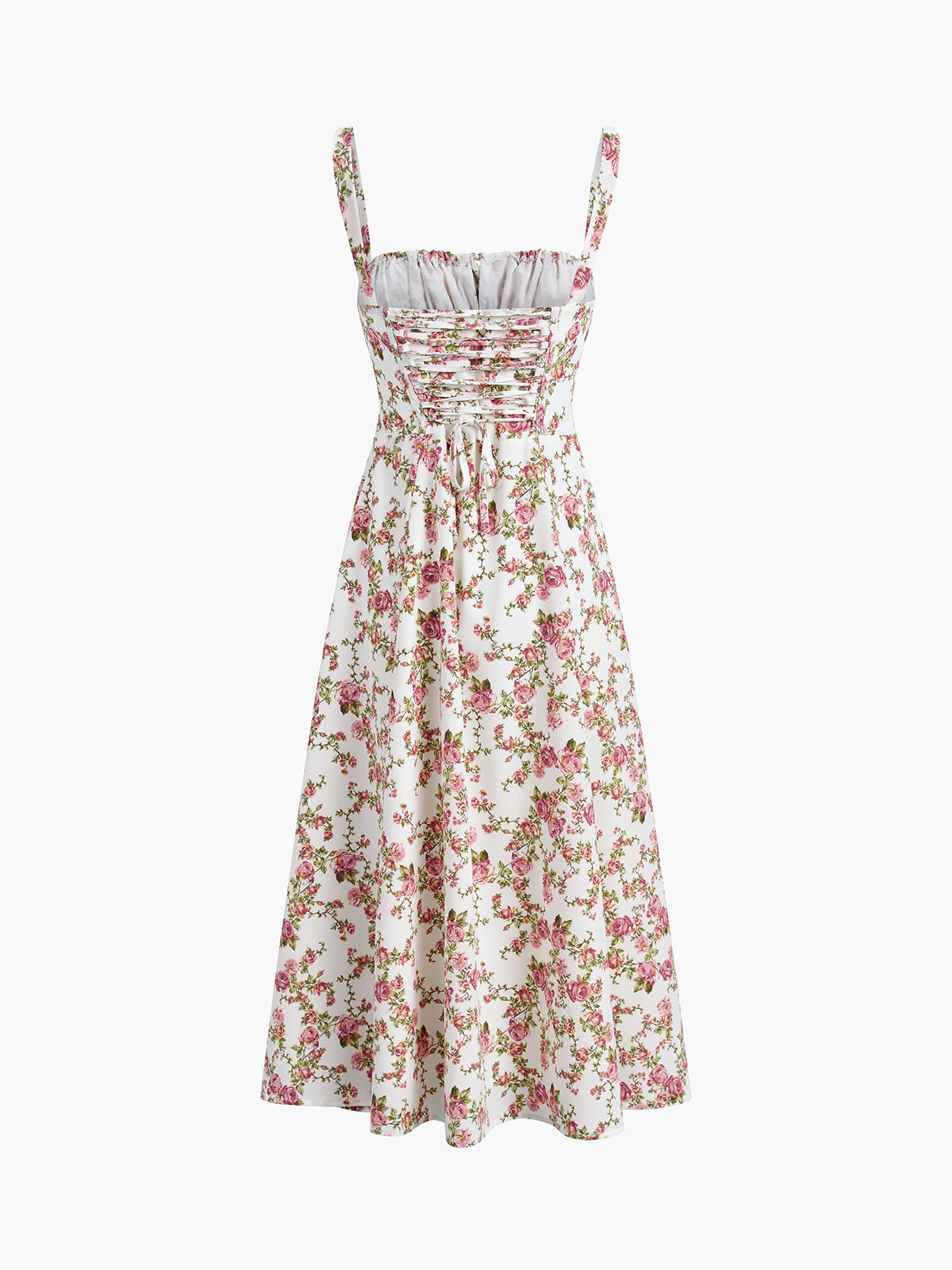 Rosebud Floral Midi Sundress for Women Casual Spring Wear