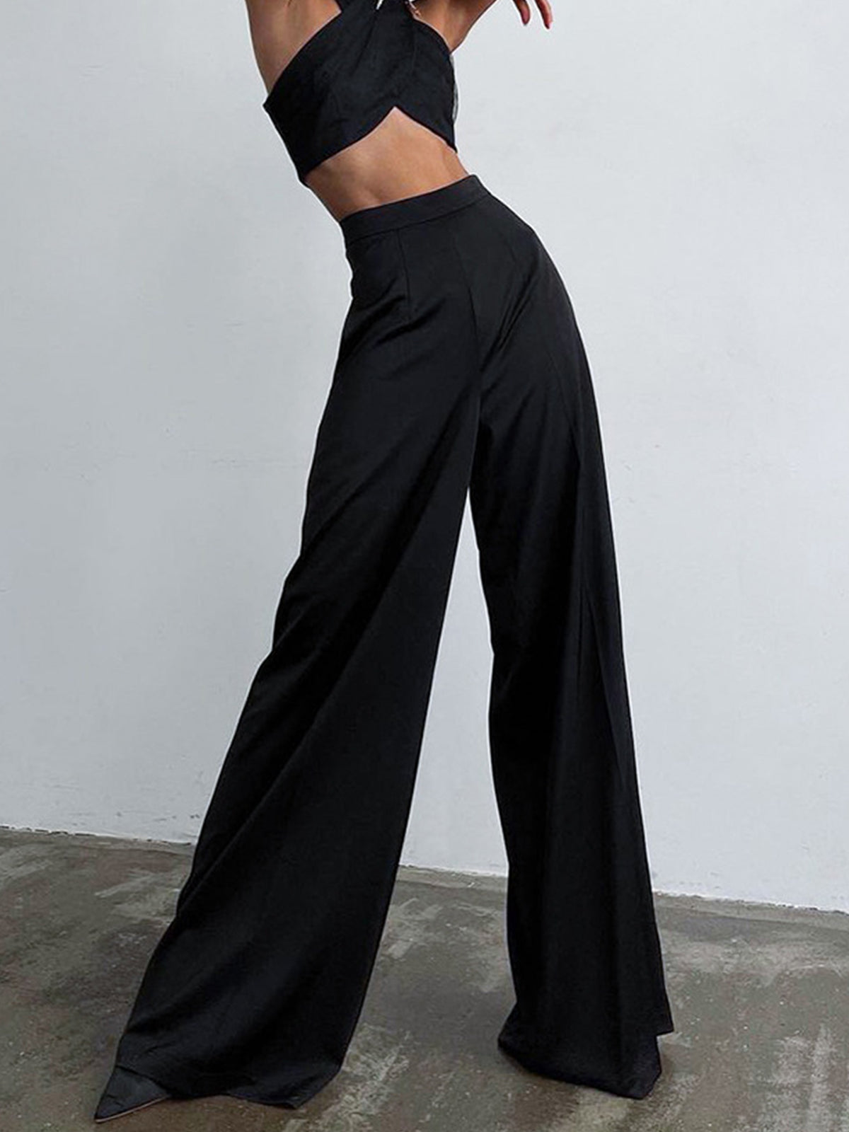 Oversized Satin Wide Leg Dress Pants High Waist Elegant Comfort