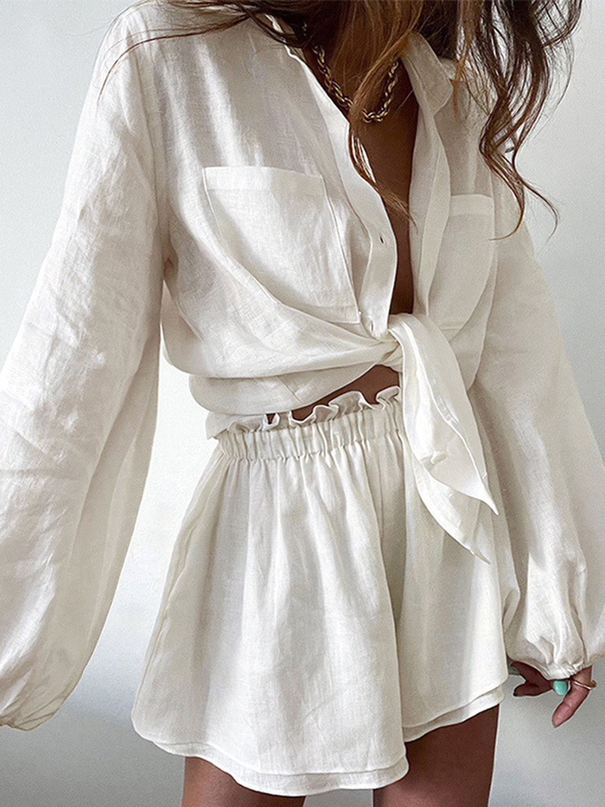 Aegean Two Piece Double Lined Shorts Set with Elastic Waistband