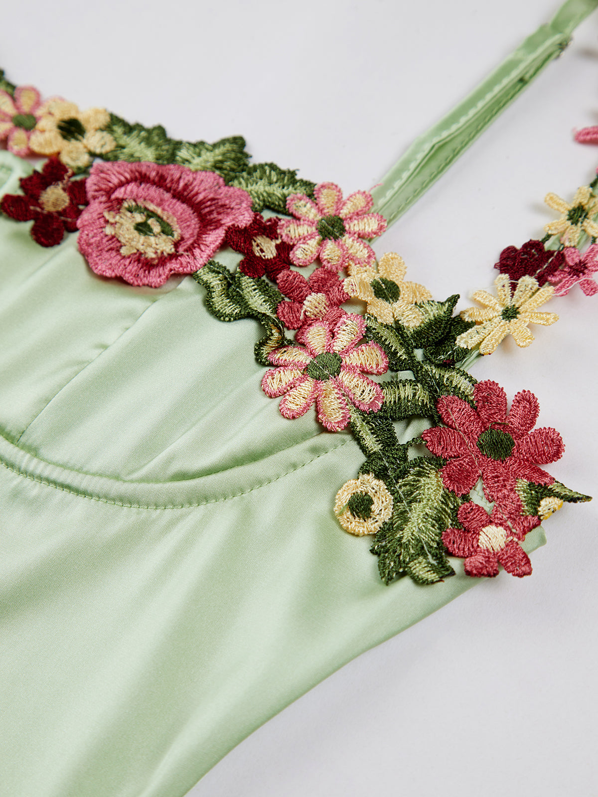 Floral Satin Midi Dress with Belted Waist Detail