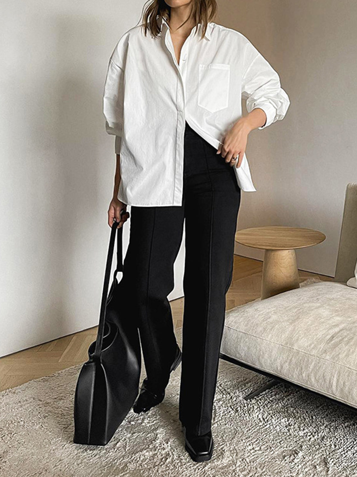 Minimalist Button Down Shirt Comfort Fit Casual Menswear