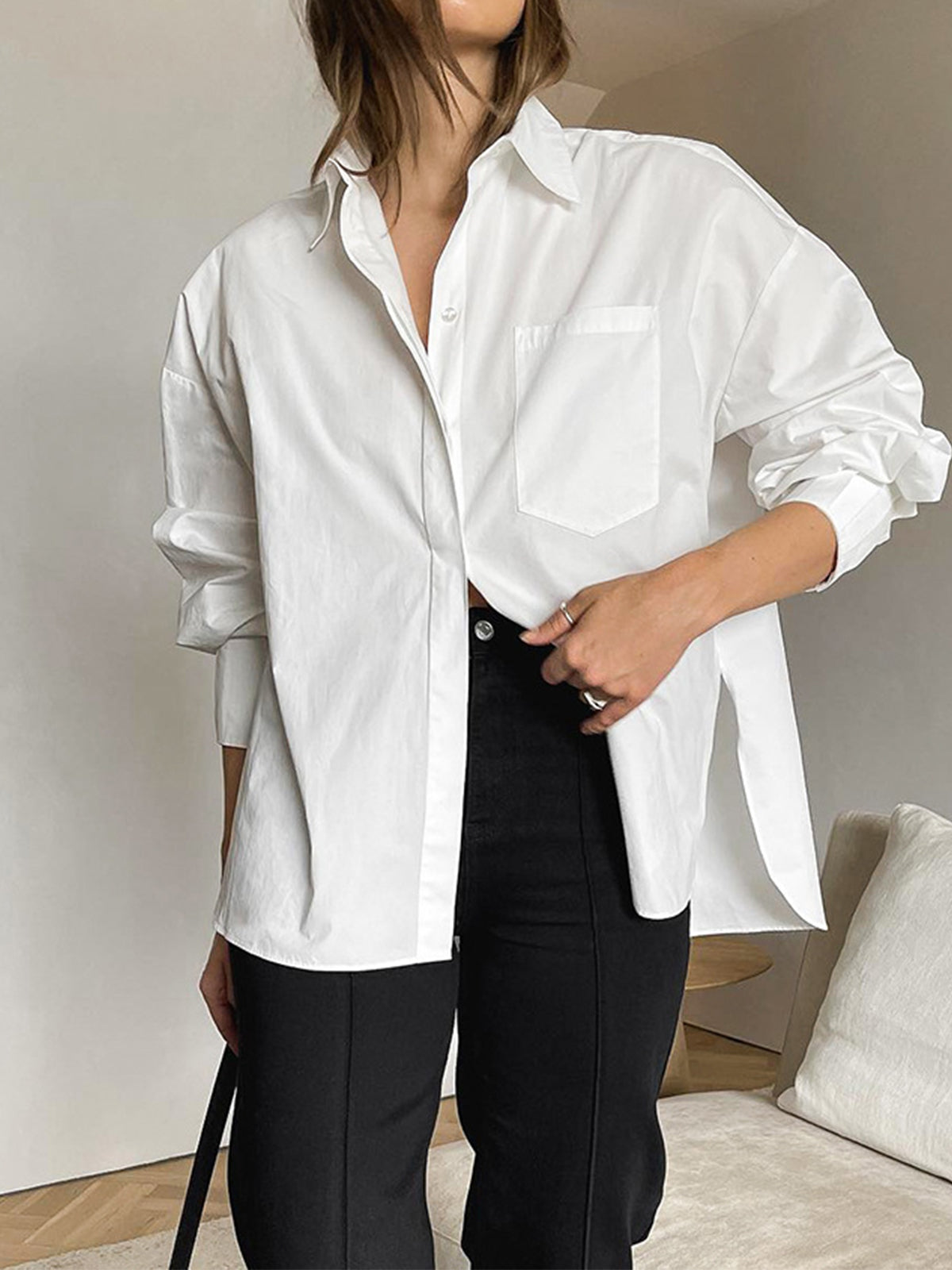 Minimalist Button Down Shirt Comfort Fit Casual Menswear