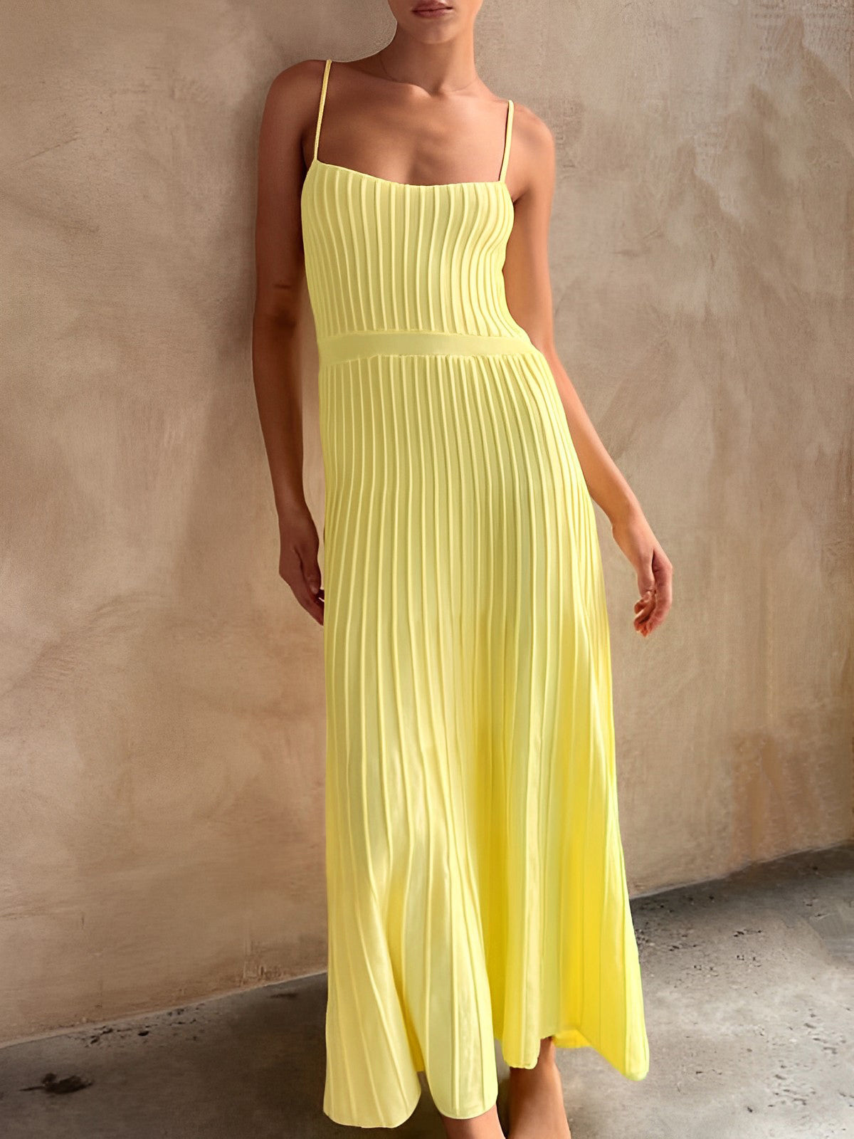 Rib Midi Sundress for Casual Summer Wear