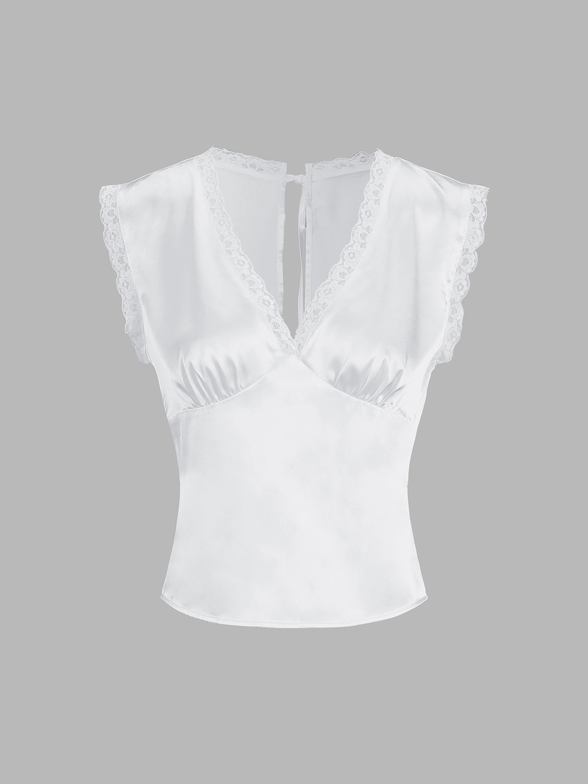 Lace Trim Satin Skirt Set with Matching Top for Women