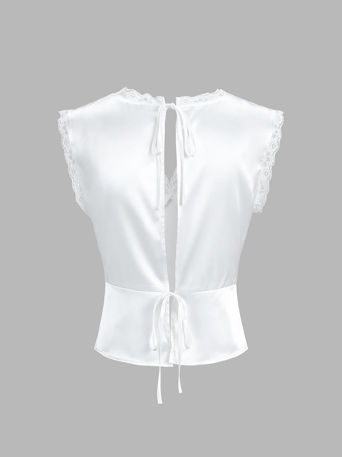 Lace Trim Satin Skirt Set with Matching Top for Women
