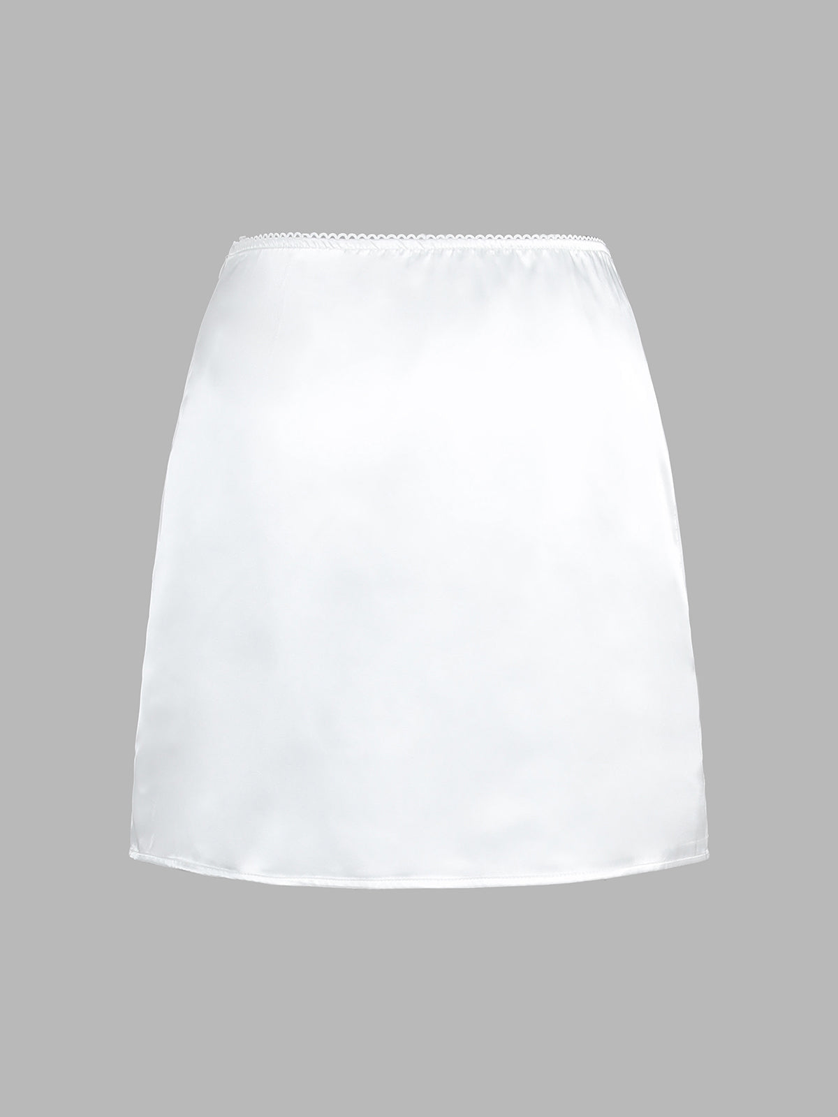 Lace Trim Satin Skirt Set with Matching Top for Women