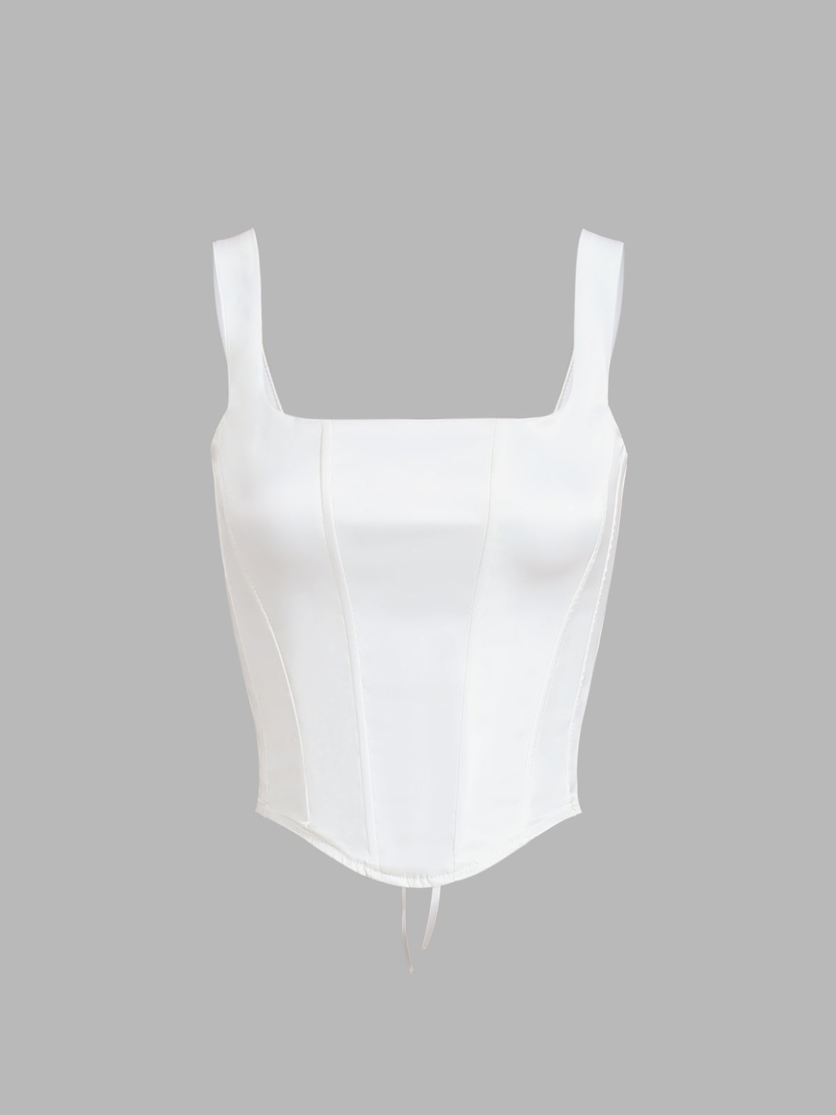 Ivory Glow Tied Crop Corset Top for Elegant Evening Wear