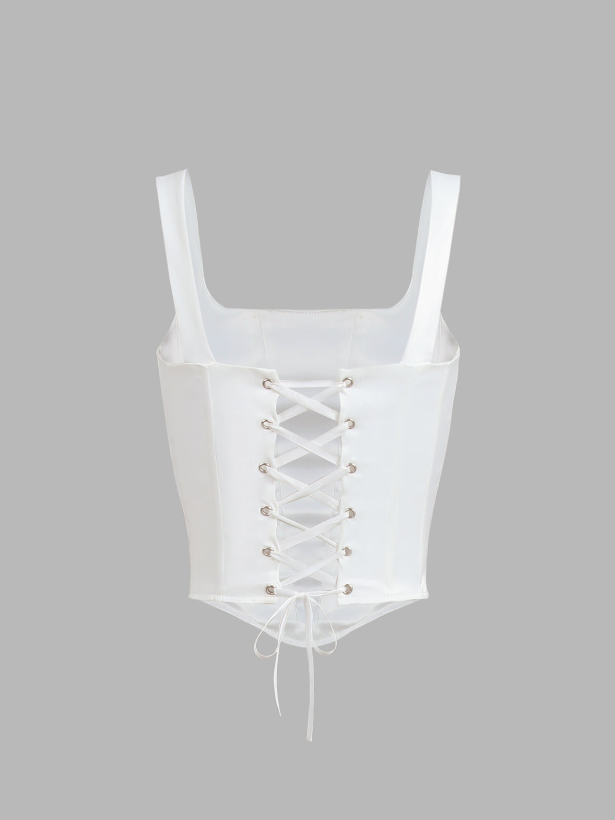 Ivory Glow Tied Crop Corset Top for Elegant Evening Wear