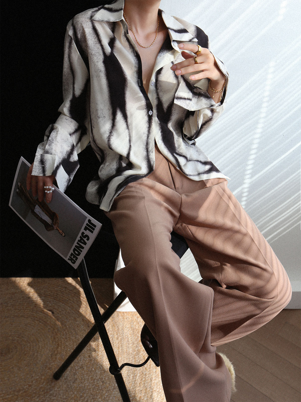 Tie Dye Oversized Button Down Shirt for Women Casual Long Sleeve