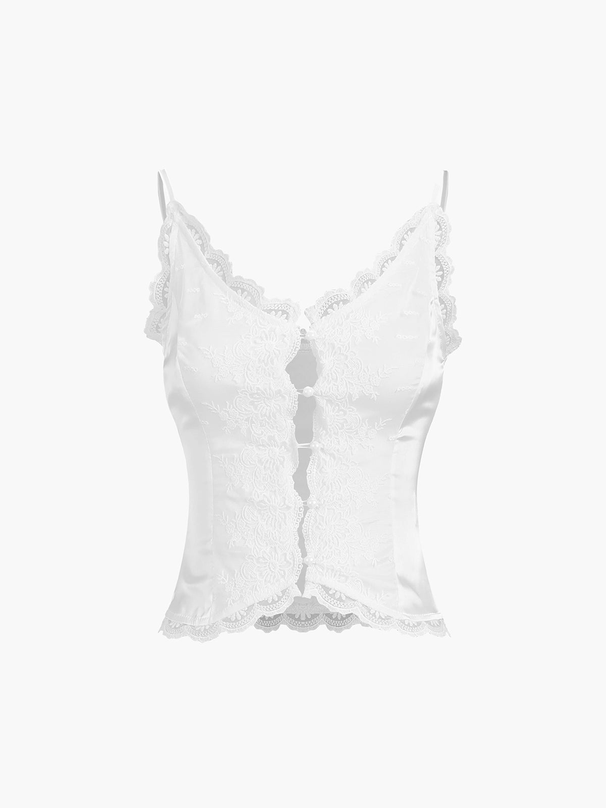 Floral Lace Satin Fly Away Crop Top for Women Summer Fashion