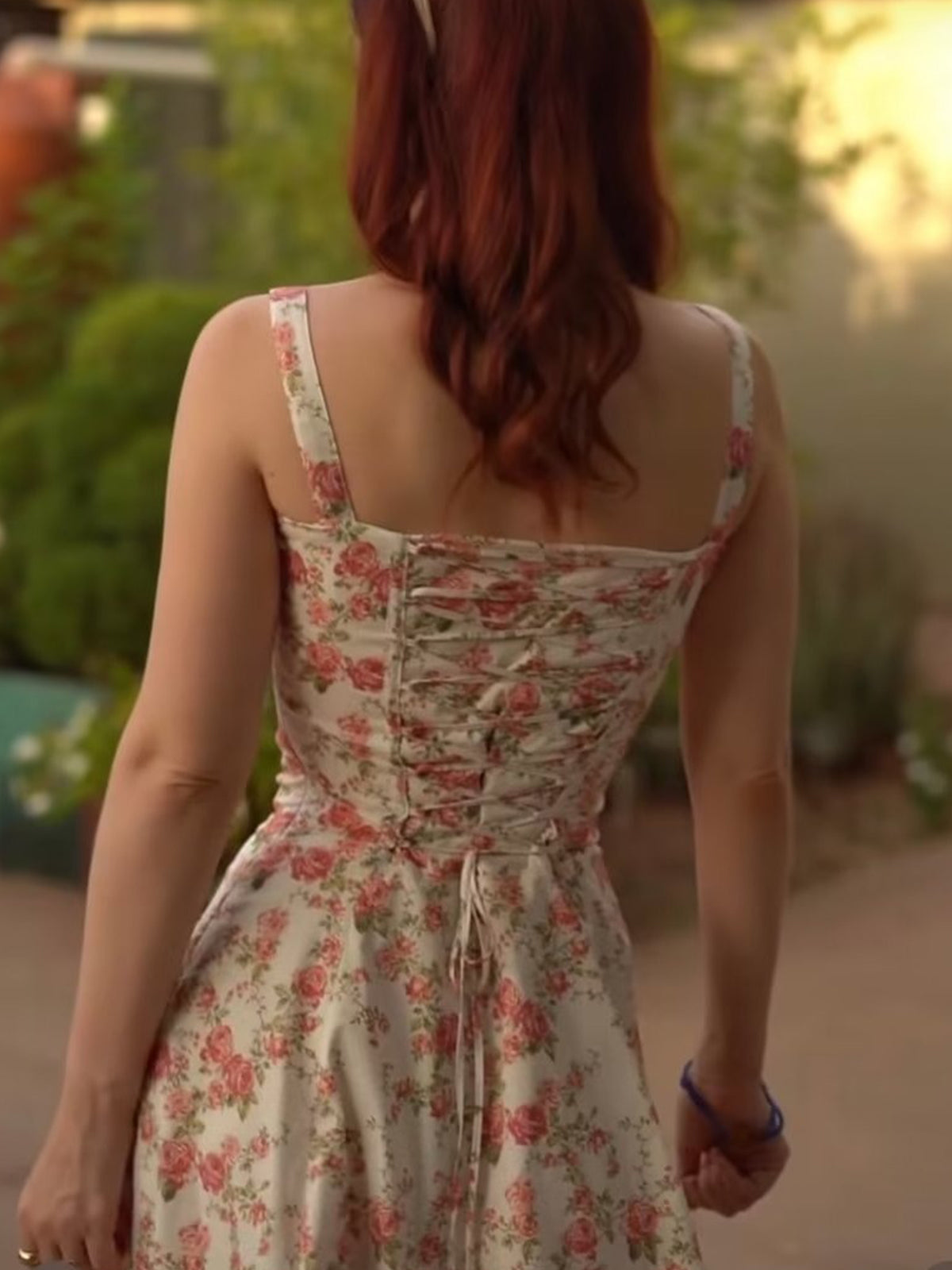 Rosebud Floral Midi Sundress for Women Casual Spring Wear