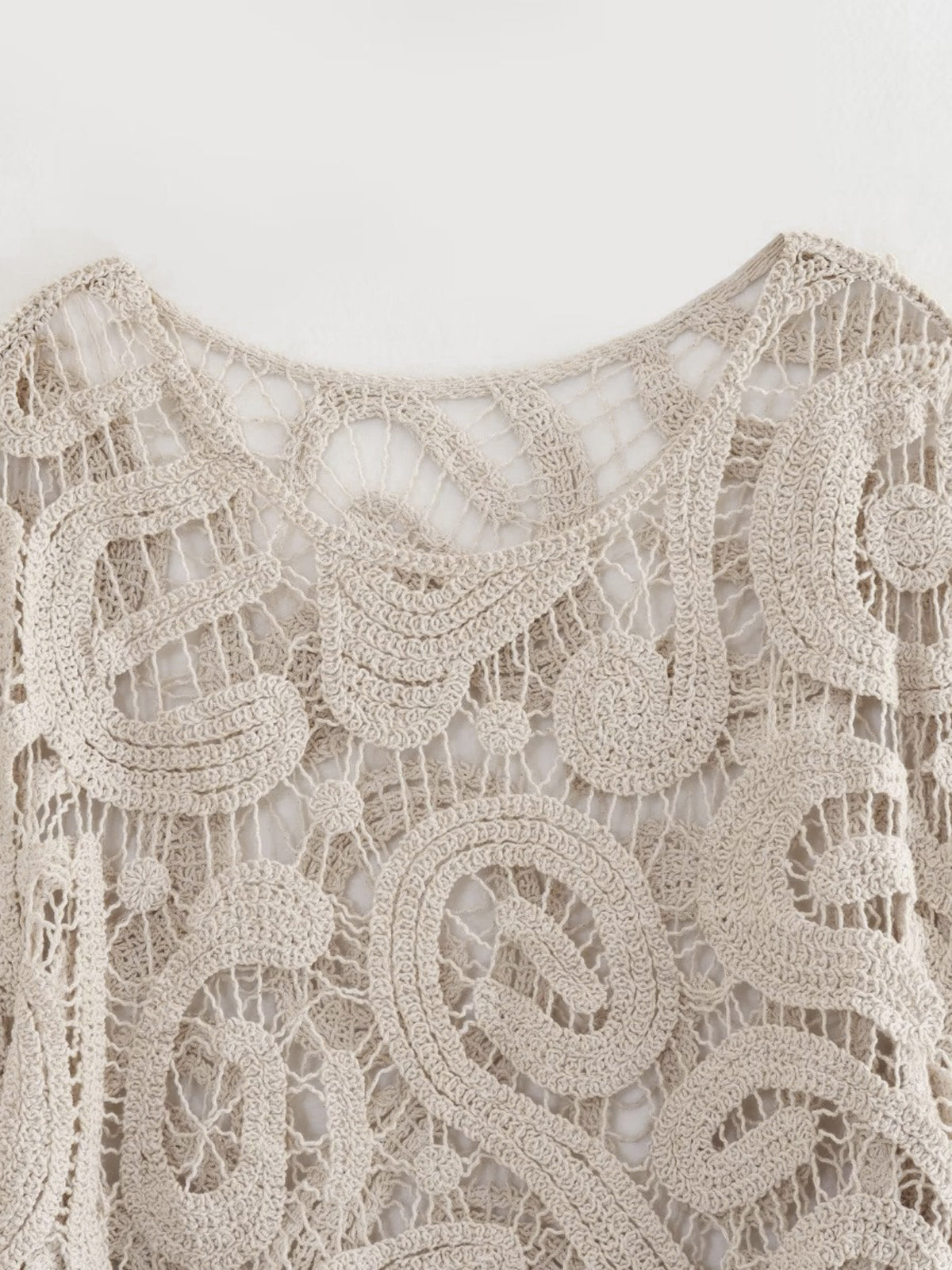 Island Mood Crochet Cover Up Top Lightweight Beachwear
