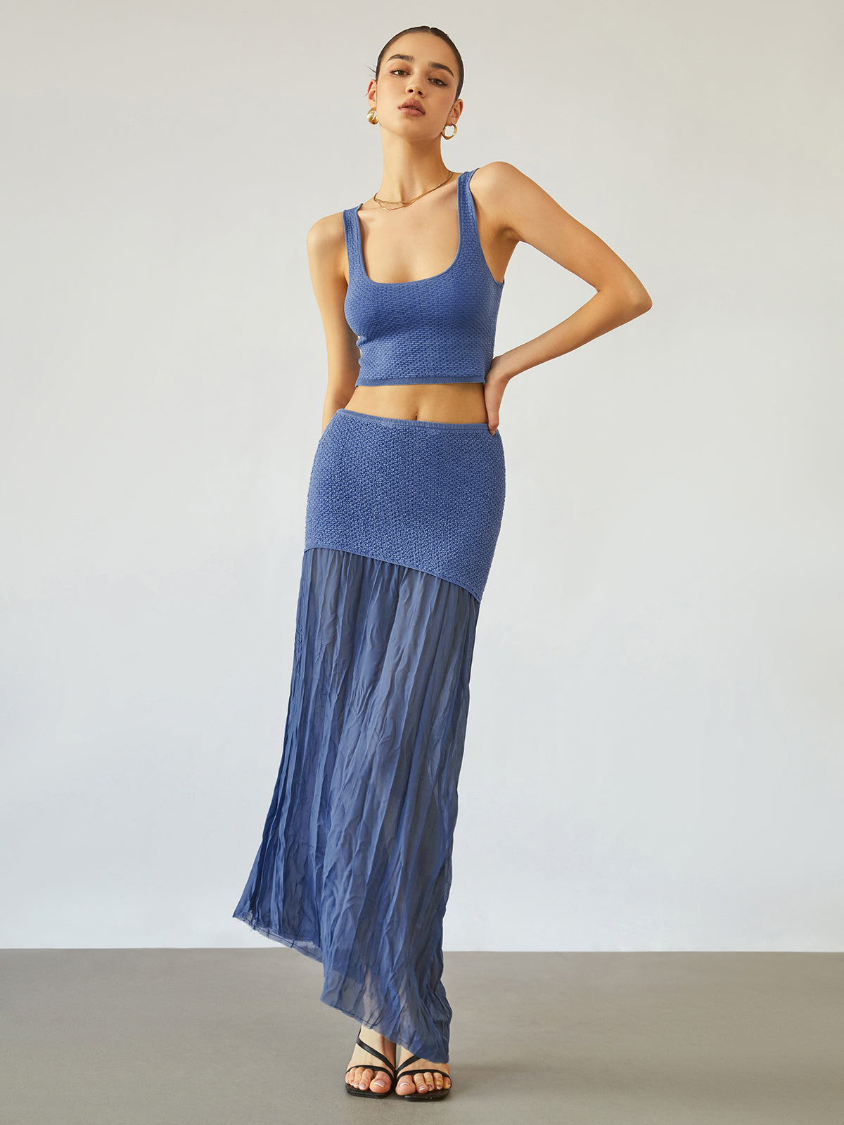 Sea Breeze Patchwork Maxi Skirt for Women Bohemian Style Cotton