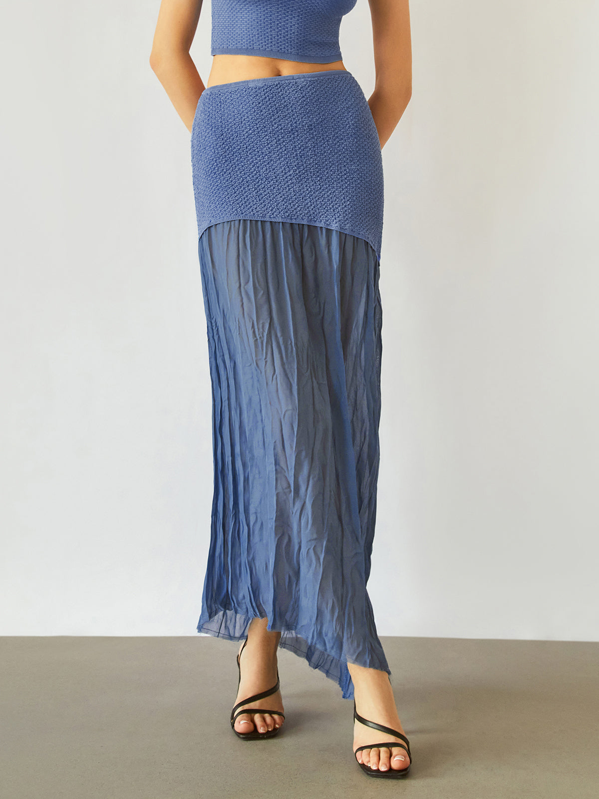 Sea Breeze Patchwork Maxi Skirt for Women Bohemian Style Cotton