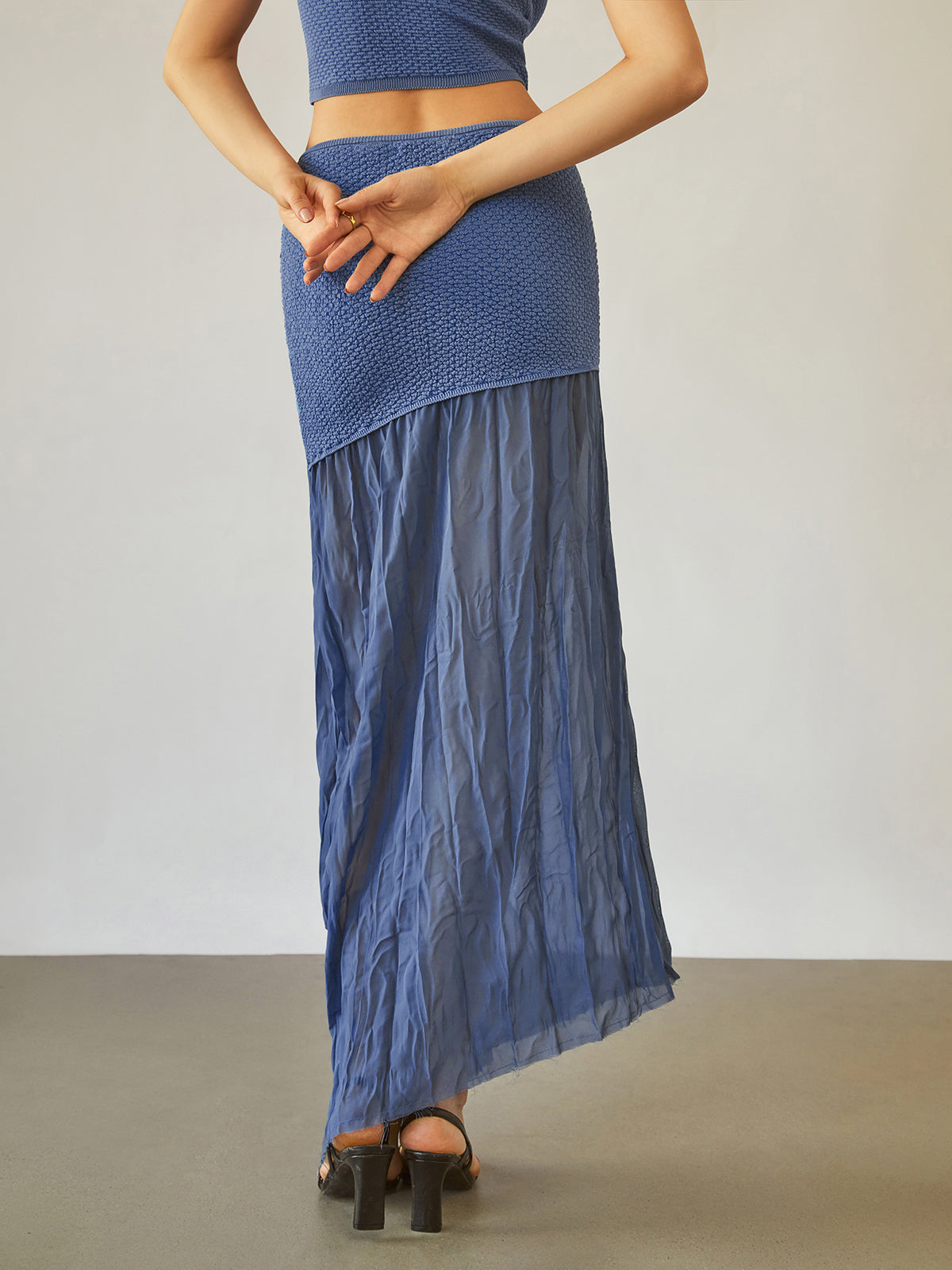 Sea Breeze Patchwork Maxi Skirt for Women Bohemian Style Cotton