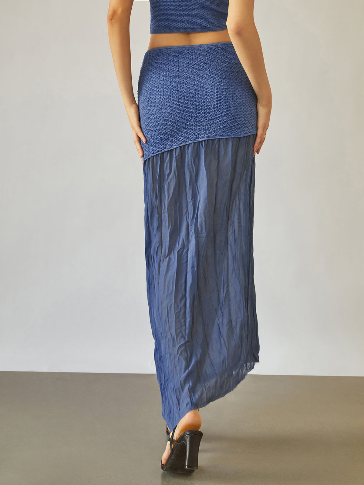 Sea Breeze Patchwork Maxi Skirt for Women Bohemian Style Cotton