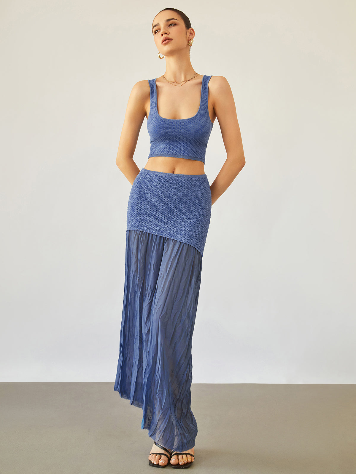 Sea Breeze Crop Knit Top Lightweight Summer Casual Wear