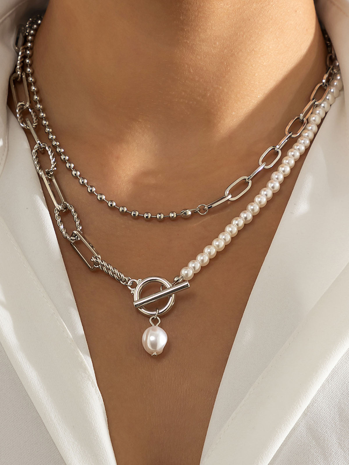 Pearl Saturn Necklace Elegant Statement Jewelry Piece
