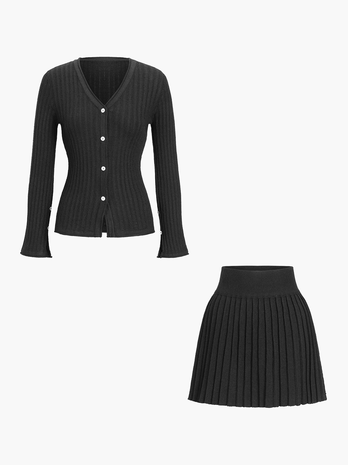 Leisure Long Sleeve Two Piece Skirt Set Comfortable Casual Outfit