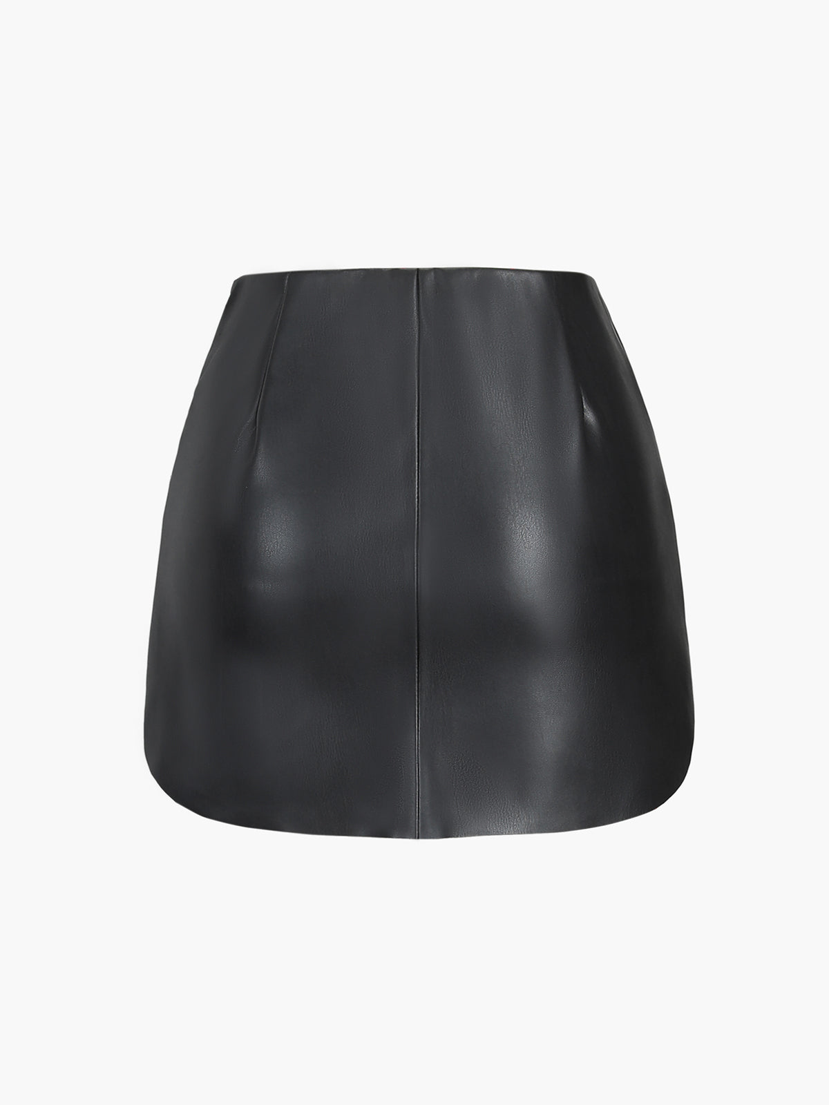Faux Leather Zippered Mini Skirt for Women Trendy Clubwear