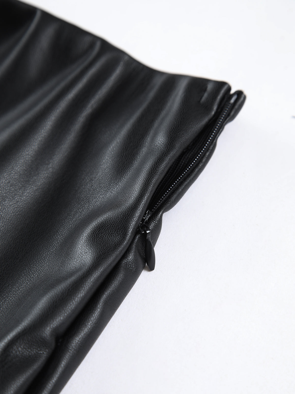 Faux Leather Zippered Mini Skirt for Women Trendy Clubwear