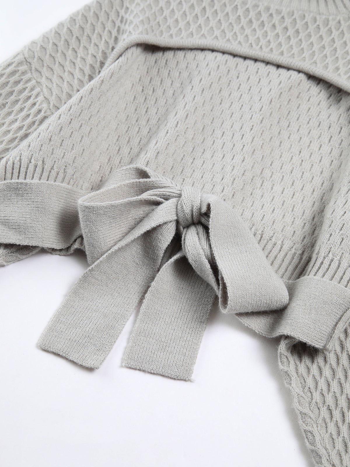 Tie Back Mock Neck Sweater Cozy Fall Winter Essential