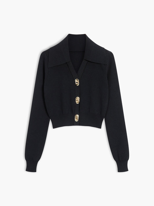 Buckle Up Long Sleeve Knit Top Comfortable Fashion Essential
