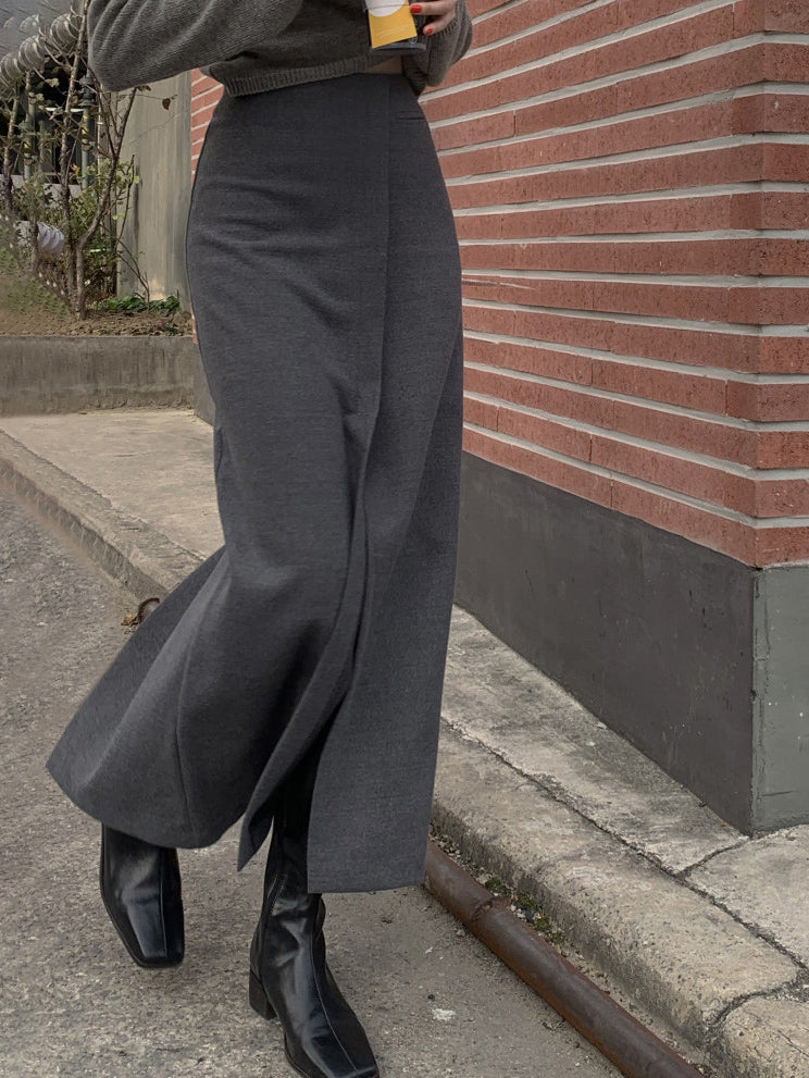 She's Effortless Slit Maxi Skirt for Elegant Evening Wear