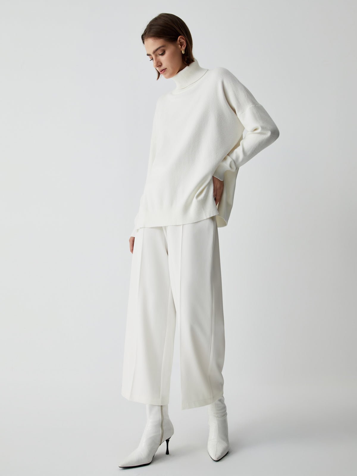 Semi-Sheer Wide Leg Culotte Pants for Women, Lightweight Summer Trousers