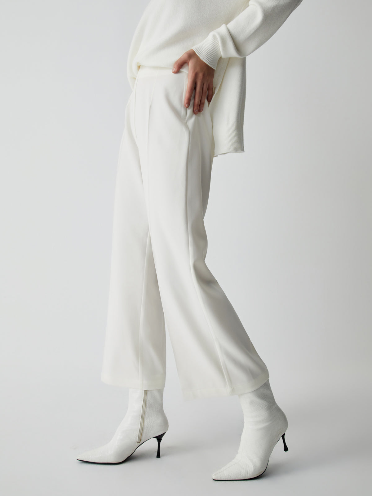 Semi-Sheer Wide Leg Culotte Pants for Women, Lightweight Summer Trousers