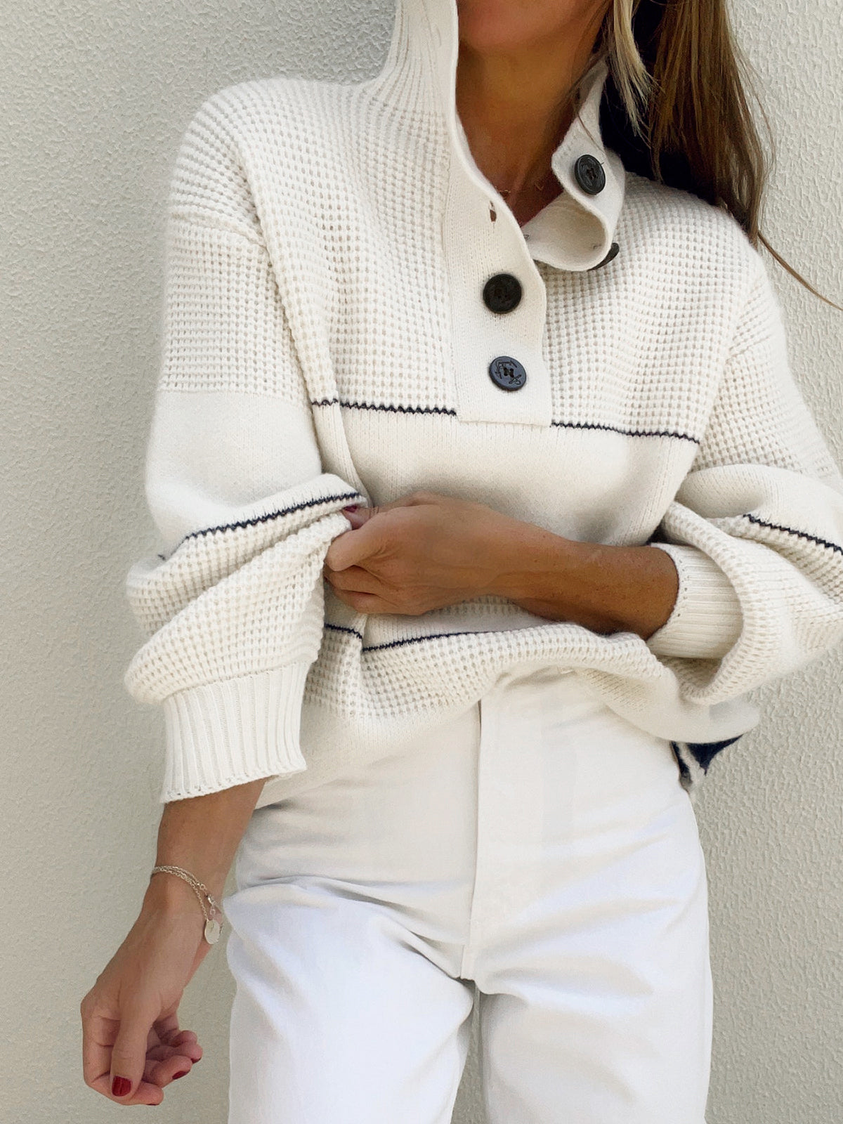Open Collar Button Up Sweater with Stylish Modern Fit Cozy