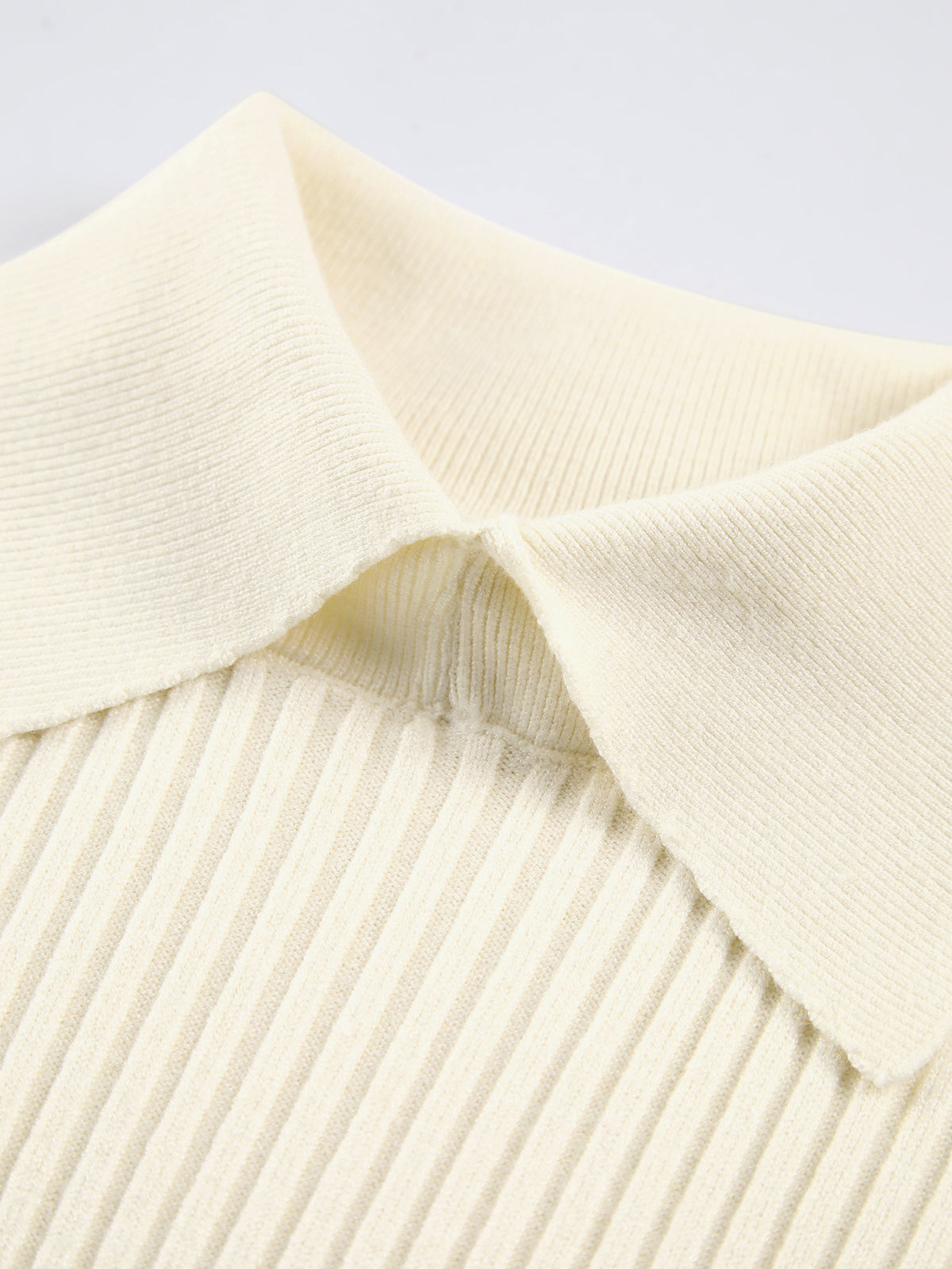 Vanilla Polo Long Sleeve Knit Top Comfortable Casual Wear