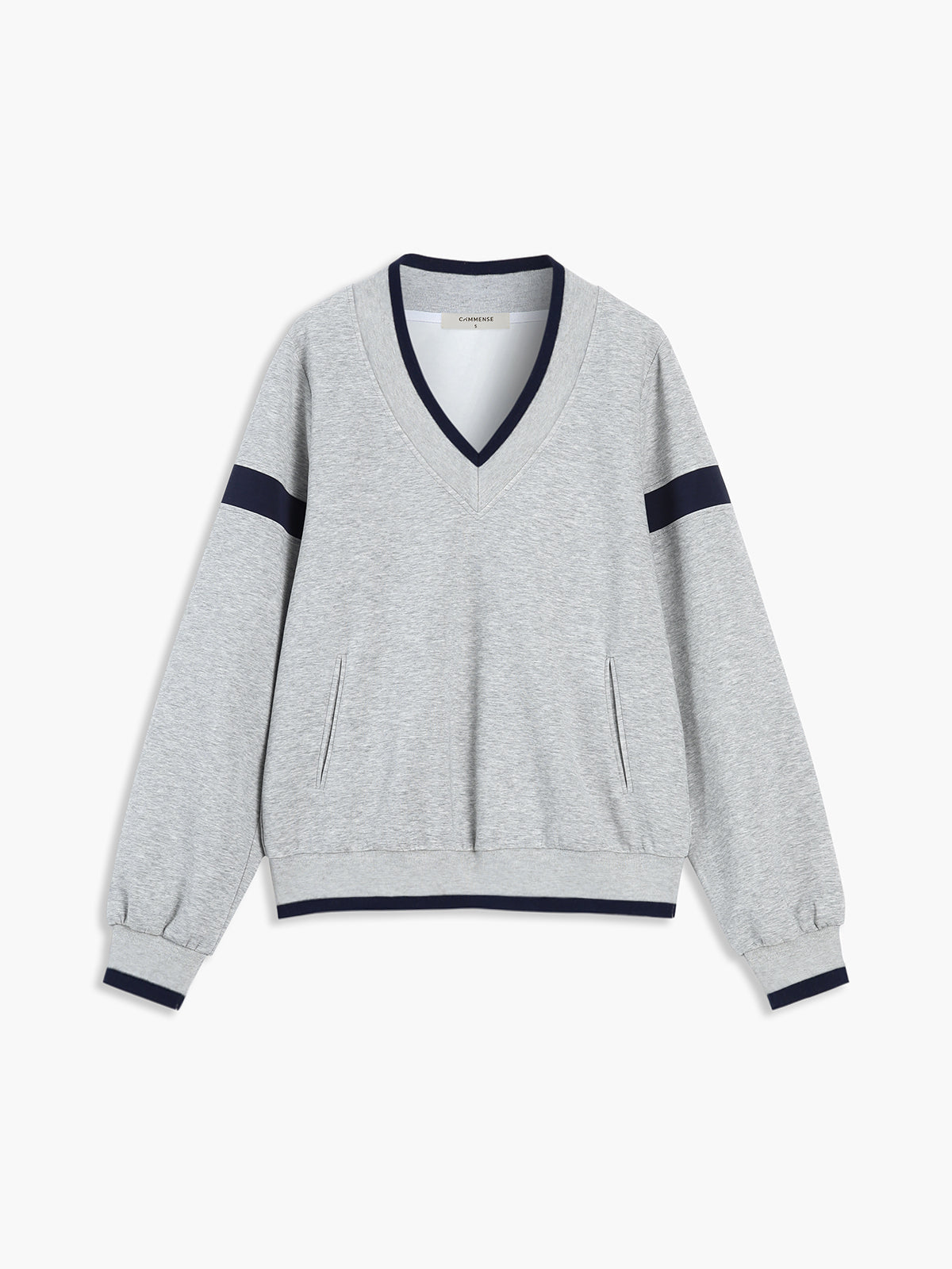 Contrast Trim Oversized Sweatshirt Cozy Casual Unisex Style