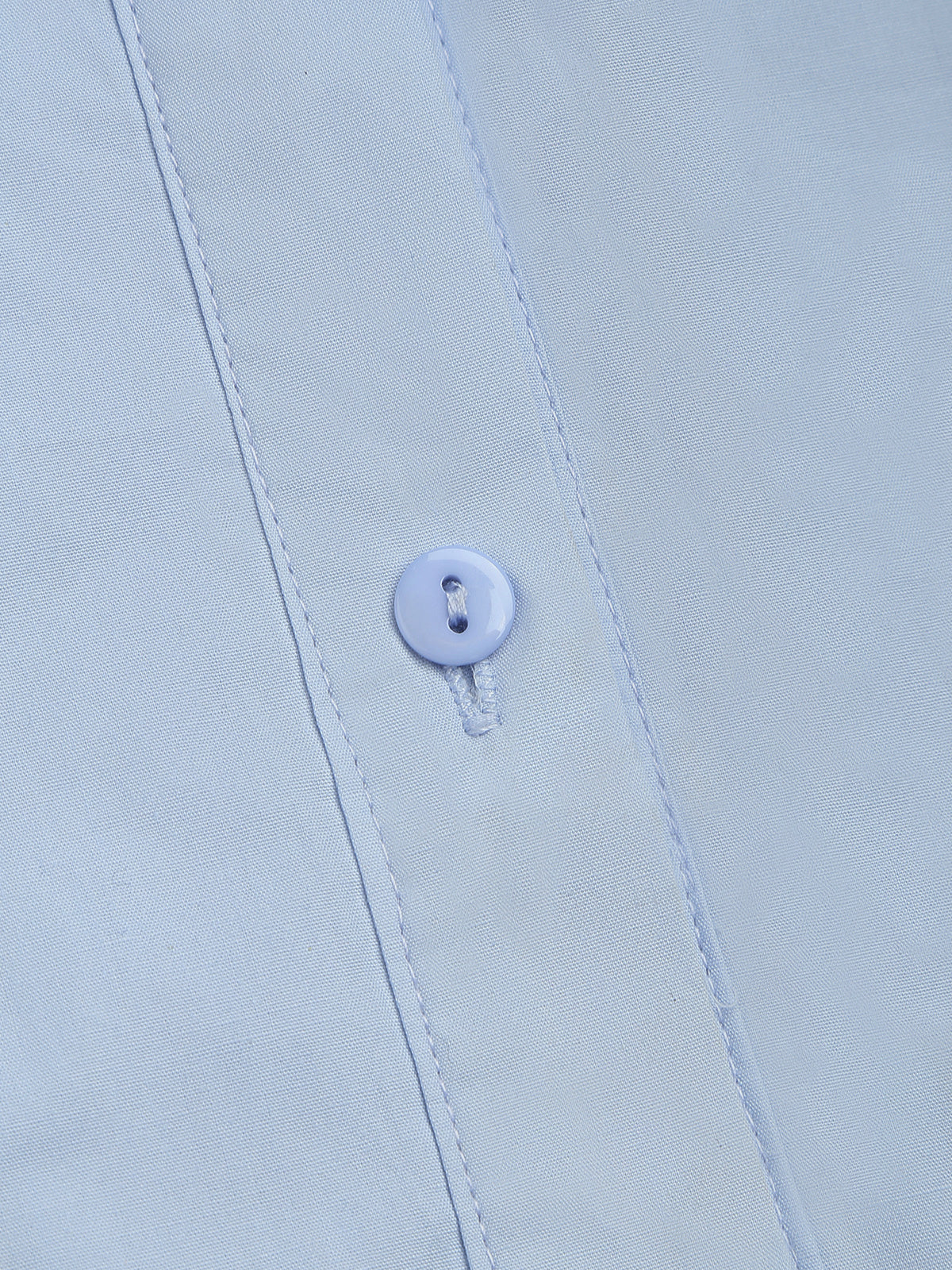 Baby Blue Open Collar Double Layer Crop Shirt for Women, Casual Summer Style